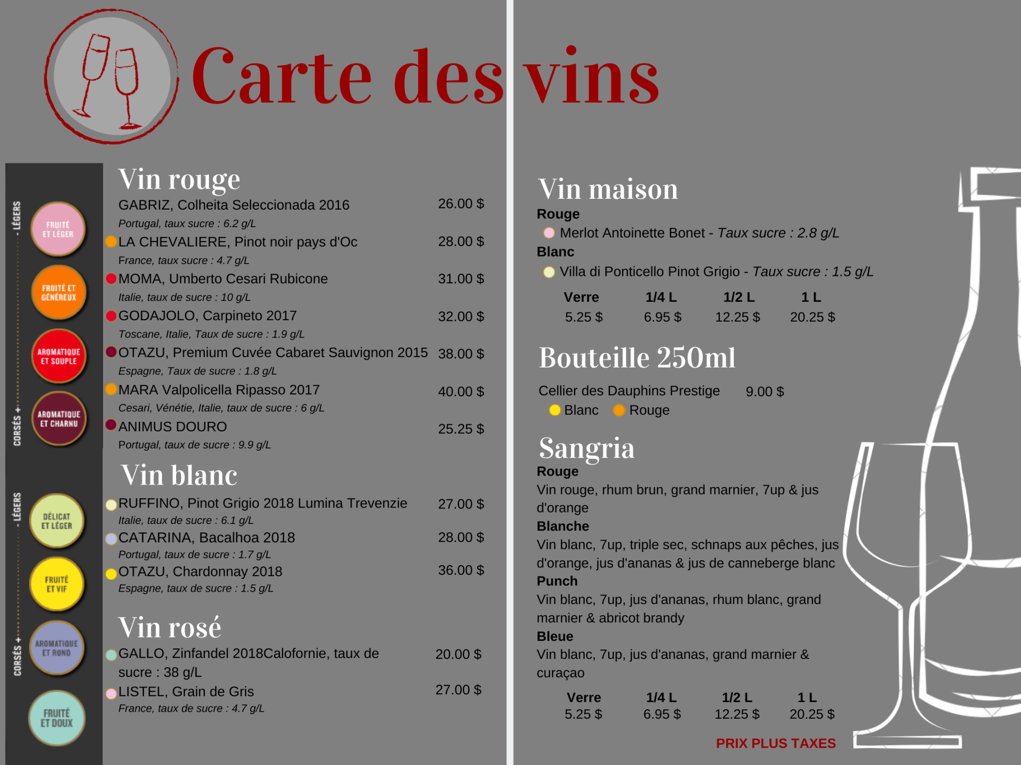 Carte des vins bon (1) - Salon de Quilles Grande-Allée
